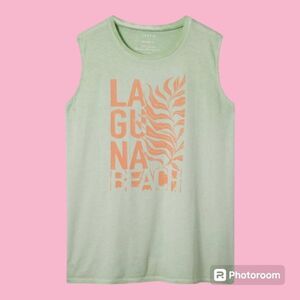 1X 14W 16W Torrid Green Laguna Beach Tank Cotton Jersey Slub Surfer Relax Fit or